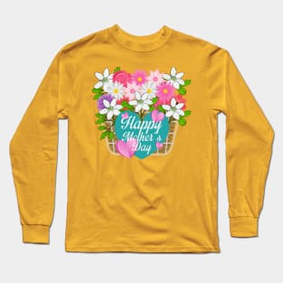 Mothers day flower basket Long Sleeve T-Shirt